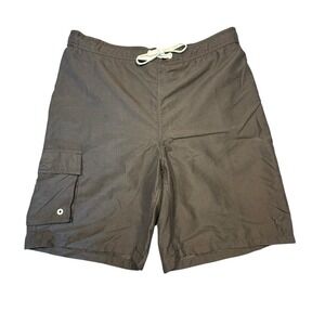 Disney Parks Mickey Mouse Black & White Swim Trunks‎ Mens Size L Elastic Shorts